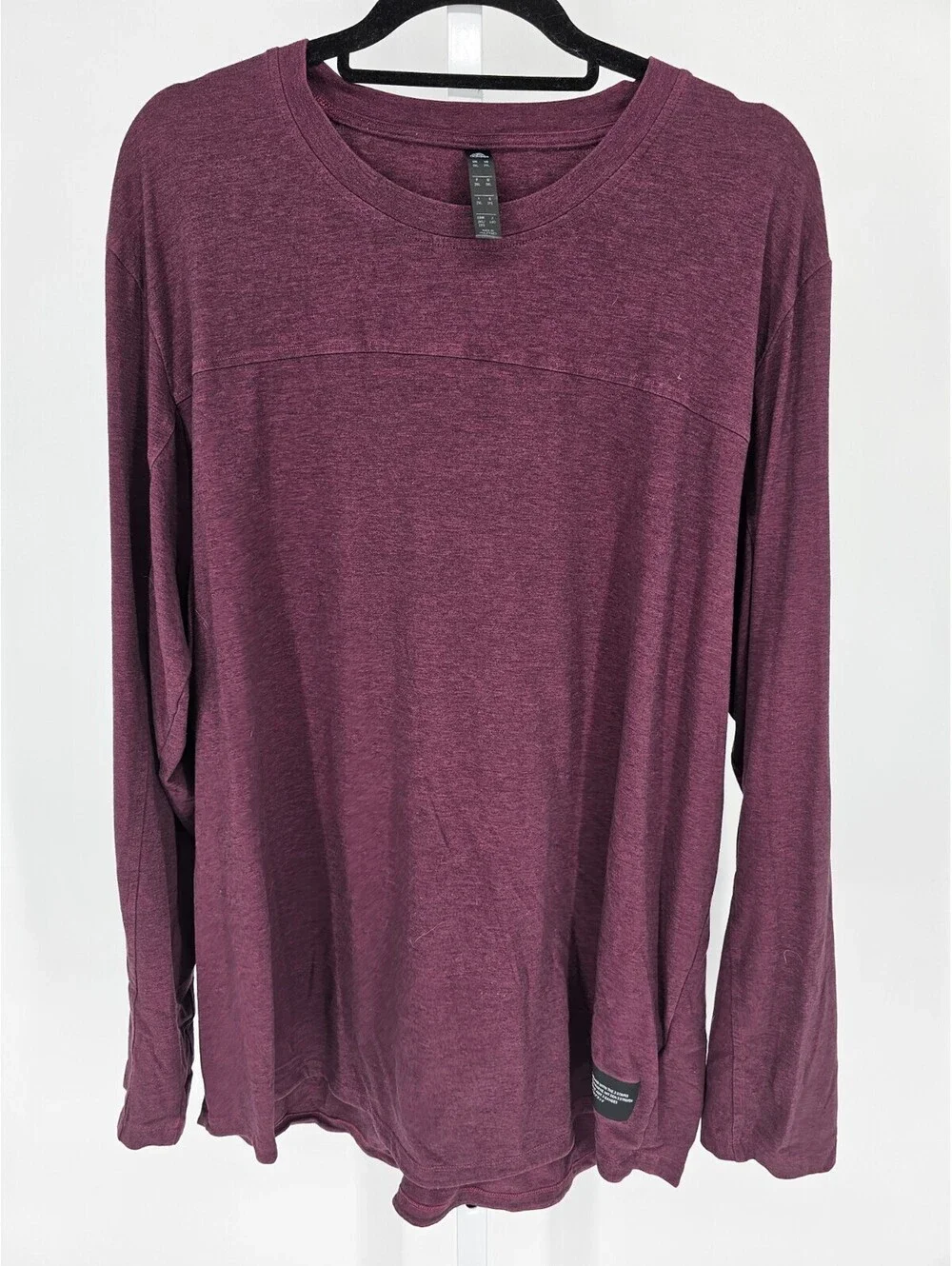 Adidas Mens Sz XXL Long Sleeve Crew Neck T Shirt Dark Purple Athletic